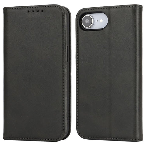 For iPhone 17e / 16e Case PU Leather Calf Textured Magnetic Closing Smart Phone Cover