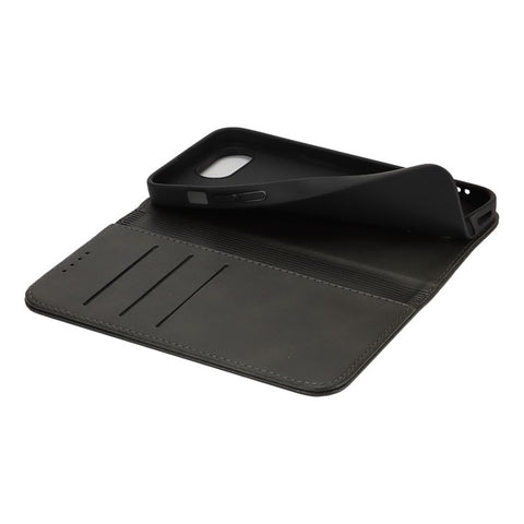 For iPhone 17e / 16e Case PU Leather Calf Textured Magnetic Closing Smart Phone Cover