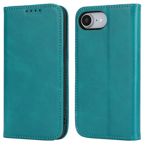 For iPhone 17e / 16e Case PU Leather Calf Textured Magnetic Closing Smart Phone Cover