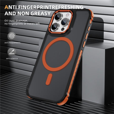 For iPhone 15 Pro Max Case Compatible with MagSafe PC + TPU Skin Feeling Back Cover