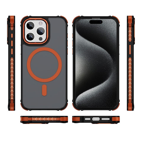 For iPhone 15 Pro Max Case Compatible with MagSafe PC + TPU Skin Feeling Back Cover