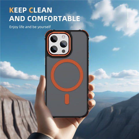 For iPhone 15 Pro Case Compatible with MagSafe PC + TPU Skin Feeling Back Cover