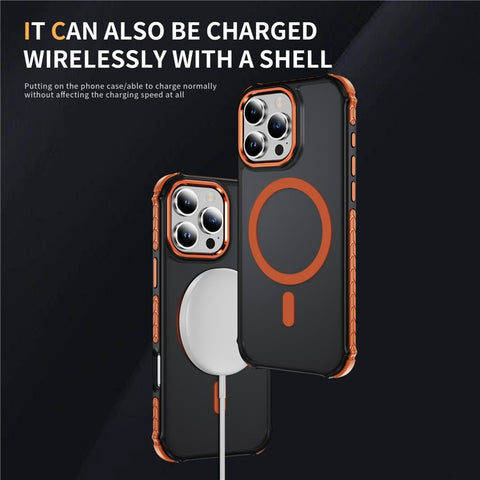 For iPhone 16 Pro Case Compatible with MagSafe PC + TPU Skin Feeling Back Cover