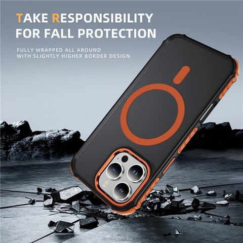 For iPhone 16 Pro Case Compatible with MagSafe PC + TPU Skin Feeling Back Cover