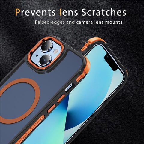 For iPhone 14 / 13 Case Compatible with MagSafe PC + TPU Skin Feeling Back Cover