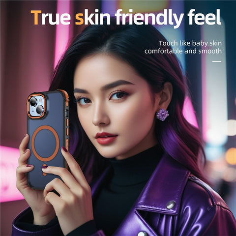 For iPhone 14 / 13 Case Compatible with MagSafe PC + TPU Skin Feeling Back Cover