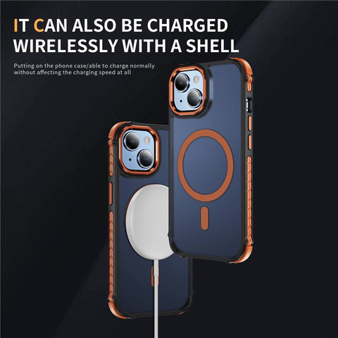 For iPhone 15 Case Compatible with MagSafe PC + TPU Skin Feeling Back Cover
