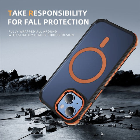 For iPhone 15 Case Compatible with MagSafe PC + TPU Skin Feeling Back Cover