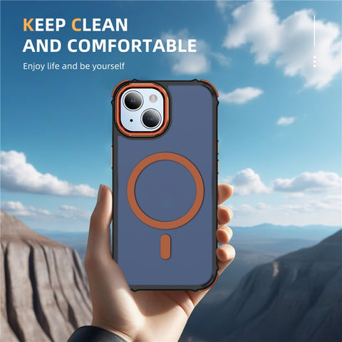 For iPhone 15 Case Compatible with MagSafe PC + TPU Skin Feeling Back Cover