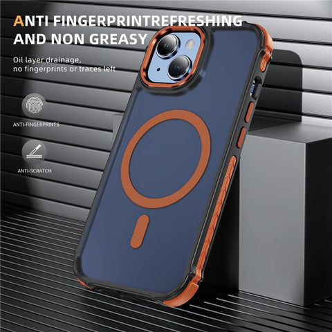 For iPhone 15 Case Compatible with MagSafe PC + TPU Skin Feeling Back Cover