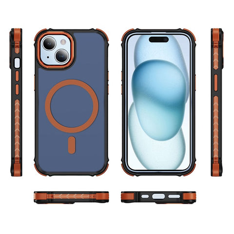 For iPhone 15 Case Compatible with MagSafe PC + TPU Skin Feeling Back Cover