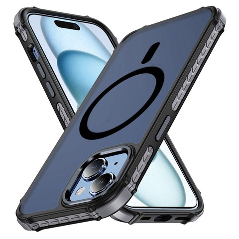 For iPhone 15 Case Compatible with MagSafe PC + TPU Skin Feeling Back Cover
