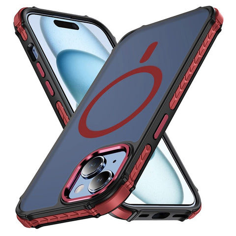 For iPhone 15 Case Compatible with MagSafe PC + TPU Skin Feeling Back Cover