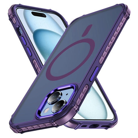 For iPhone 15 Case Compatible with MagSafe PC + TPU Skin Feeling Back Cover