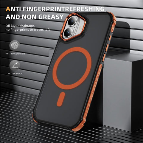 For iPhone 16 Case Compatible with MagSafe PC + TPU Skin Feeling Back Cover