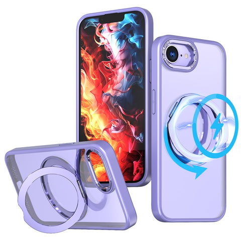 For iPhone 17e / 16e Case Compatible with MagSafe TPU + Acrylic Kickstand Phone Cover