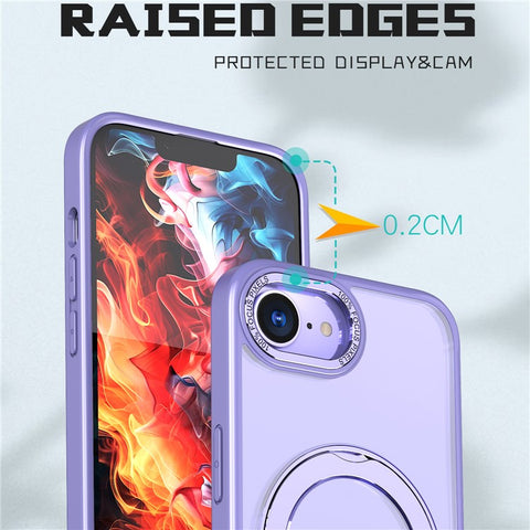 For iPhone 17e / 16e Case Compatible with MagSafe TPU + Acrylic Kickstand Phone Cover