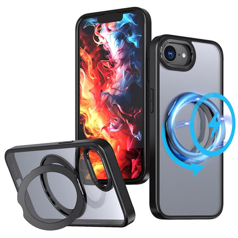 For iPhone 17e / 16e Case Compatible with MagSafe TPU + Acrylic Kickstand Phone Cover