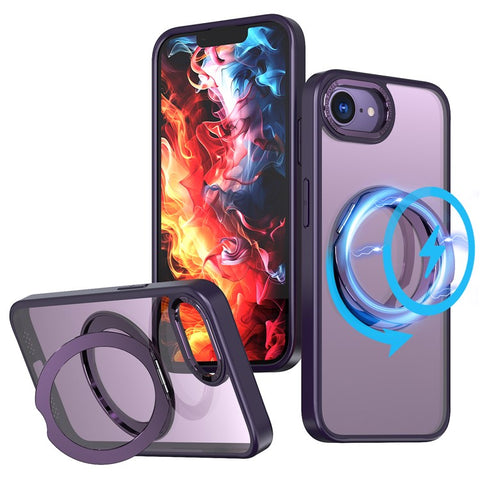 For iPhone 17e / 16e Case Compatible with MagSafe TPU + Acrylic Kickstand Phone Cover