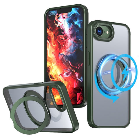 For iPhone 17e / 16e Case Compatible with MagSafe TPU + Acrylic Kickstand Phone Cover