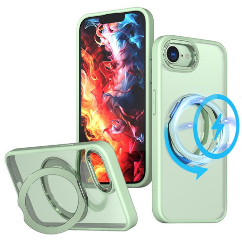 For iPhone 17e / 16e Case Compatible with MagSafe TPU + Acrylic Kickstand Phone Cover