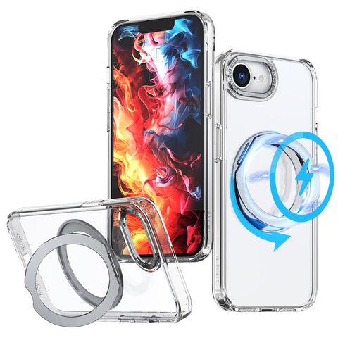 For iPhone 17e / 16e Case Compatible with MagSafe TPU + Acrylic Kickstand Phone Cover