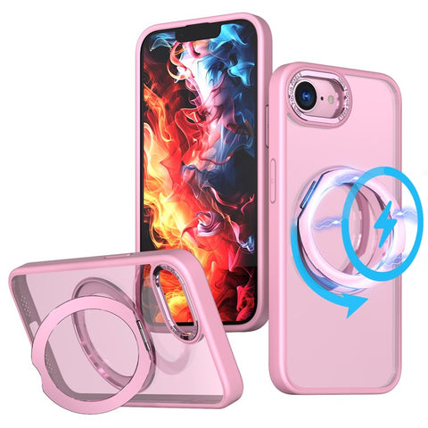 For iPhone 17e / 16e Case Compatible with MagSafe TPU + Acrylic Kickstand Phone Cover
