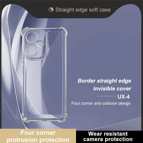 IMAK UX-4 Series TPU Case for Xiaomi Redmi 13C 5G / 13R 5G / Poco M6 5G Straight Frame Clear Phone Cover