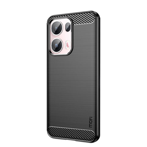 MOFI For Oppo Reno13 Pro 5G Back Cover  Brushed Texture Carbon Fiber Soft TPU Case
