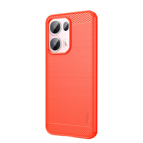 MOFI For Oppo Reno13 Pro 5G Back Cover  Brushed Texture Carbon Fiber Soft TPU Case