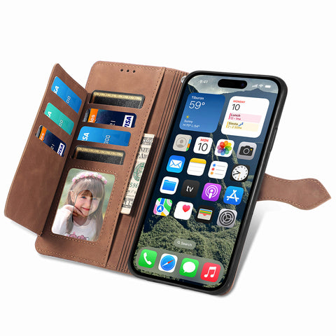 For iPhone 17e / 16e Zipper Wallet Case with Strap Flower Imprint PU Leather Phone Cover