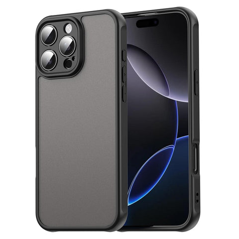 For iPhone 16 Pro Max Phone Case Drop Proof Airbags Frosted Translucent PC + TPU Back Cover