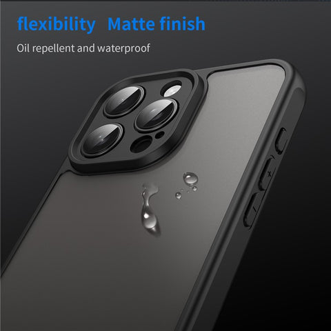 For iPhone 16 Pro Max Phone Case Drop Proof Airbags Frosted Translucent PC + TPU Back Cover