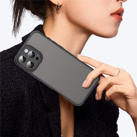 For iPhone 16 Pro Max Phone Case Drop Proof Airbags Frosted Translucent PC + TPU Back Cover