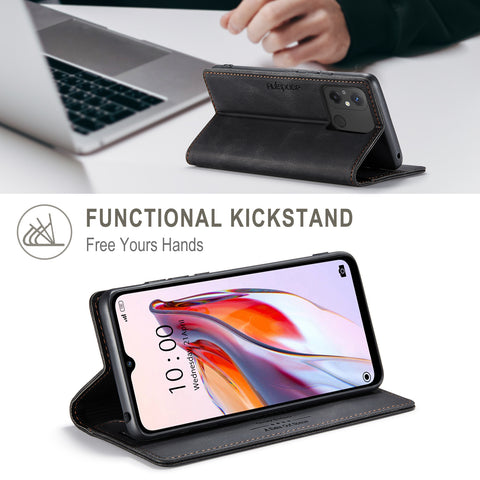 AUTSPACE For Xiaomi Redmi 12C 4G Wallet Case  A01 Leather Stand Cover with RFID Blocking Card Holder