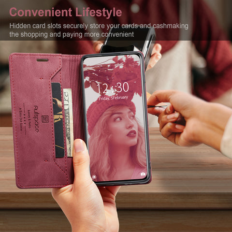 AUTSPACE For Xiaomi 12X 5G / Xiaomi 12S 5G / Xiaomi 12 5G Wallet Case  A01 Leather Stand Cover with RFID Blocking Card Holder