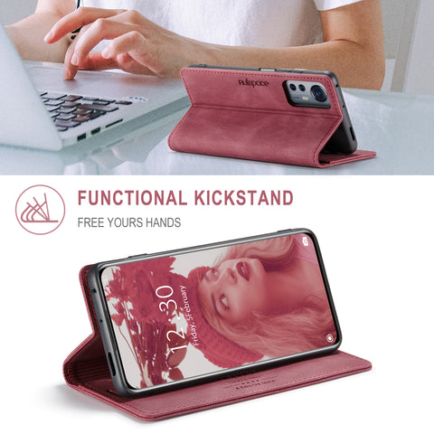 AUTSPACE For Xiaomi 12X 5G / Xiaomi 12S 5G / Xiaomi 12 5G Wallet Case  A01 Leather Stand Cover with RFID Blocking Card Holder