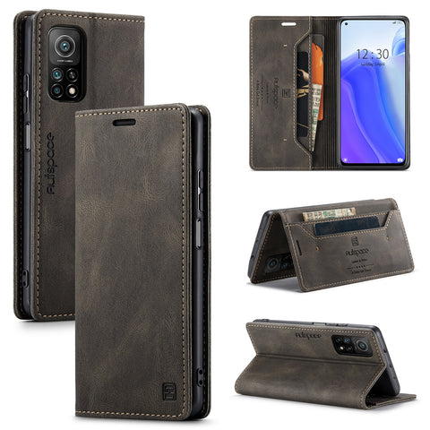 AUTSPACE For Xiaomi Mi 10T Pro 5G / Xiaomi Redmi K30S / Xiaomi Mi 10T 5G Wallet Case  A01 Leather Stand Cover with RFID Blocking Card Holder