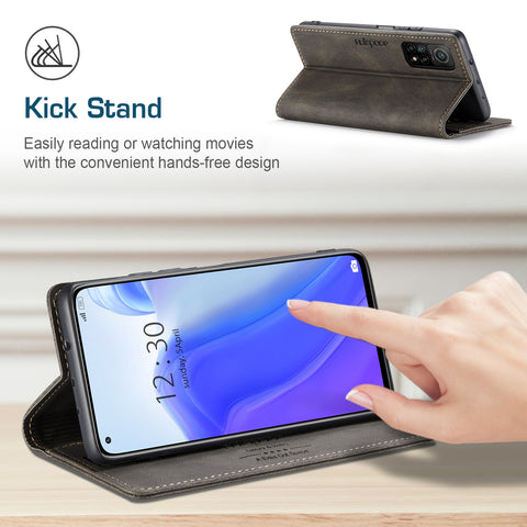 AUTSPACE For Xiaomi Mi 10T Pro 5G / Xiaomi Redmi K30S / Xiaomi Mi 10T 5G Wallet Case  A01 Leather Stand Cover with RFID Blocking Card Holder