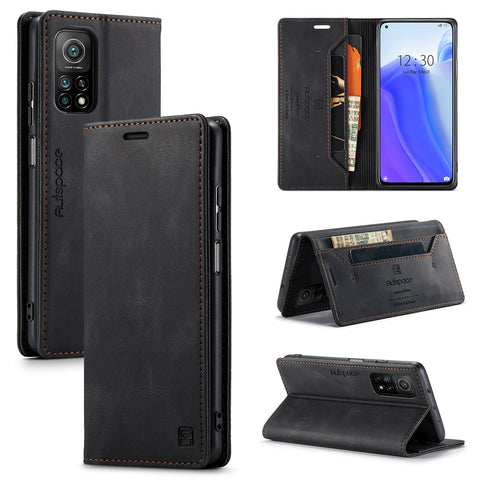 AUTSPACE For Xiaomi Mi 10T Pro 5G / Xiaomi Redmi K30S / Xiaomi Mi 10T 5G Wallet Case  A01 Leather Stand Cover with RFID Blocking Card Holder