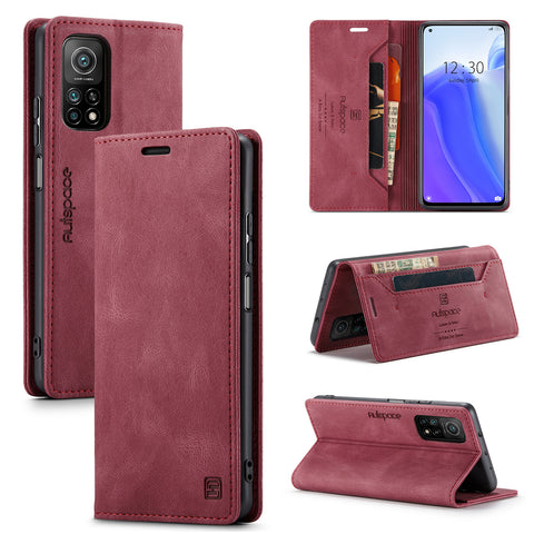AUTSPACE For Xiaomi Mi 10T Pro 5G / Xiaomi Redmi K30S / Xiaomi Mi 10T 5G Wallet Case  A01 Leather Stand Cover with RFID Blocking Card Holder
