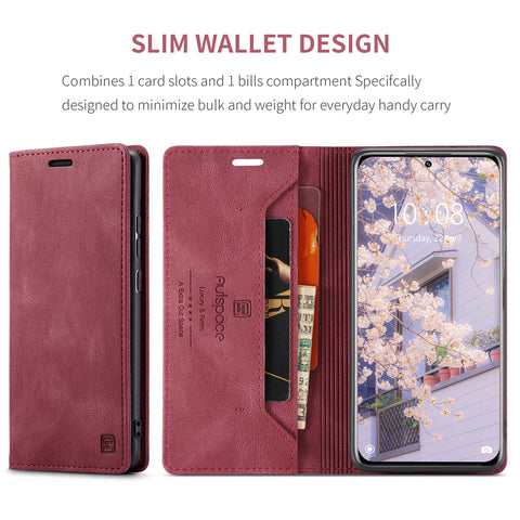 For Xiaomi 12S Pro 5G / Xiaomi 12 Pro 5G Wallet Case AUTSPACE A01 Leather Stand Cover with RFID Blocking Card Holder