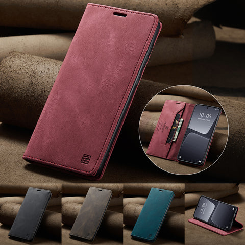 For Xiaomi 13 Wallet Case AUTSPACE A01 Leather Stand Cover with RFID Blocking Card Holder