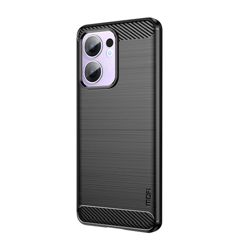MOFI For Oppo Reno13 F 5G (Reno 13 FS 5G) / 4G Back Cover  Brushed Texture Carbon Fiber Soft TPU Case