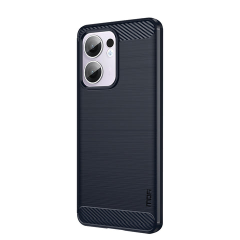 MOFI For Oppo Reno13 F 5G (Reno 13 FS 5G) / 4G Back Cover  Brushed Texture Carbon Fiber Soft TPU Case