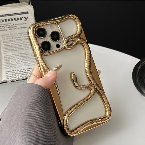 For iPhone 16 Pro Max Bumper Case Hollow Snake Design TPU Phone Cover