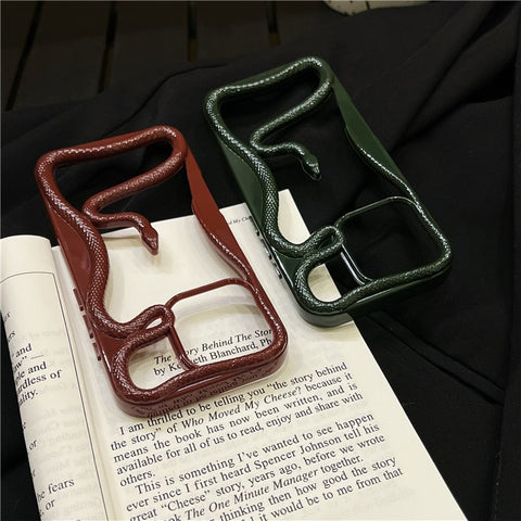 For iPhone 16 Pro Bumper Case Hollow Snake Design TPU Phone Cover