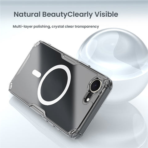 NILLKIN Nature Pro Series for iPhone 17e / 16e Case Compatible with MagSafe TPU + PC Ultra Clear Phone Case Compatible with MagSafe