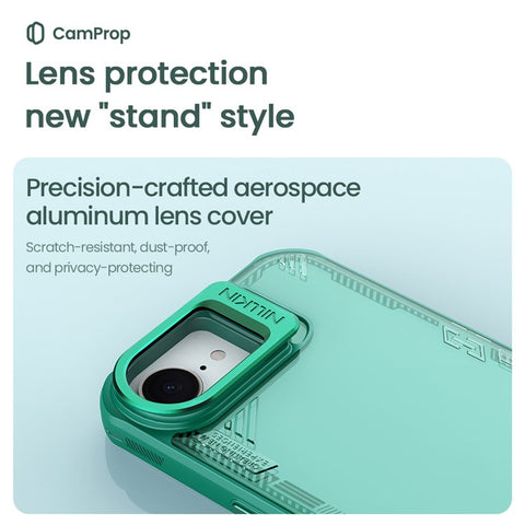 NILLKIN Iceblade CamProp For iPhone 17e / 16e Case Lens Frame Kickstand PC + TPU Phone Cover