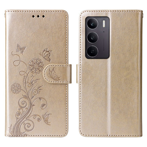 For Oppo A5 5G / 4G / Realme C75 5G / C75 4G / C73 5G / C71 4G / 14x 5G Case Butterfly Floral Imprint Wallet Stand Leather Phone Cover